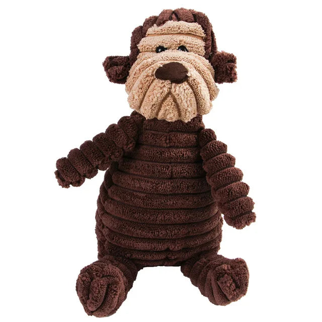 Dog Corduroy Toys  Animal Shape Plush  Squeaky Chew Bite Resistant Toy Pets Accessories Supplies  for Small Large Dogs