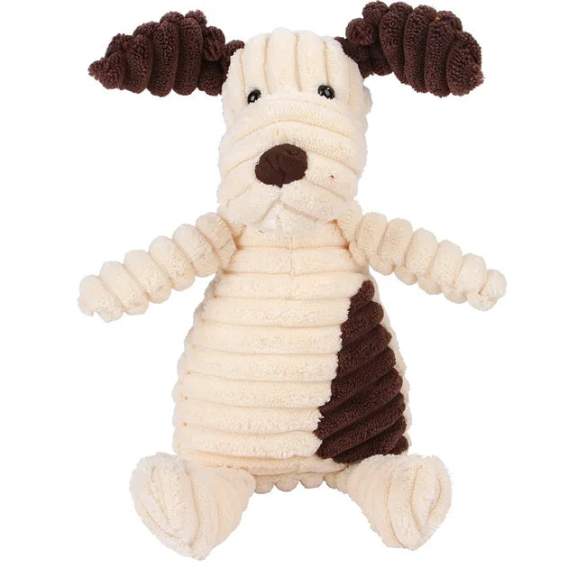 Dog Corduroy Toys  Animal Shape Plush  Squeaky Chew Bite Resistant Toy Pets Accessories Supplies  for Small Large Dogs