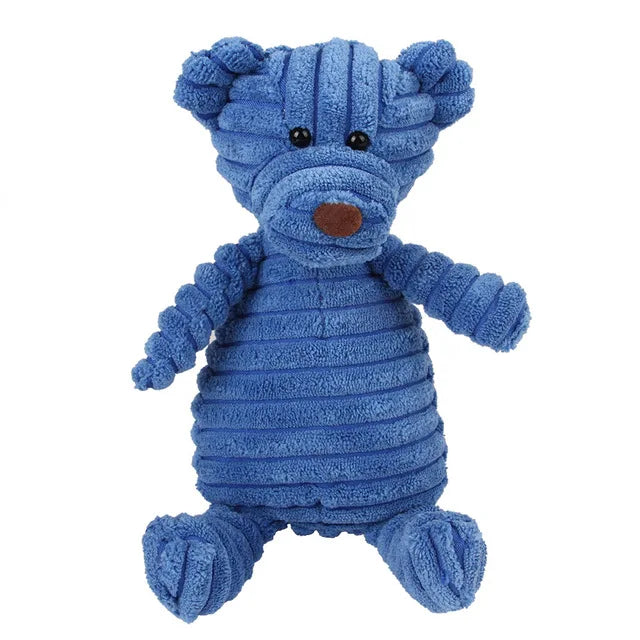 Dog Corduroy Toys  Animal Shape Plush  Squeaky Chew Bite Resistant Toy Pets Accessories Supplies  for Small Large Dogs