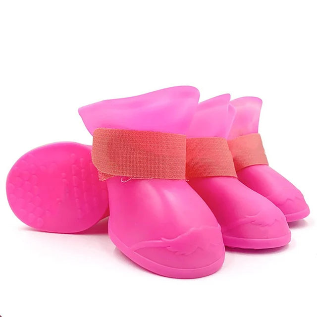 4Pcs Pet WaterProof Rainshoe Anti-slip Rubber Boot For Small Medium Large Dogs Outdoor Shoe Dog Ankle Boots Pet Accessories