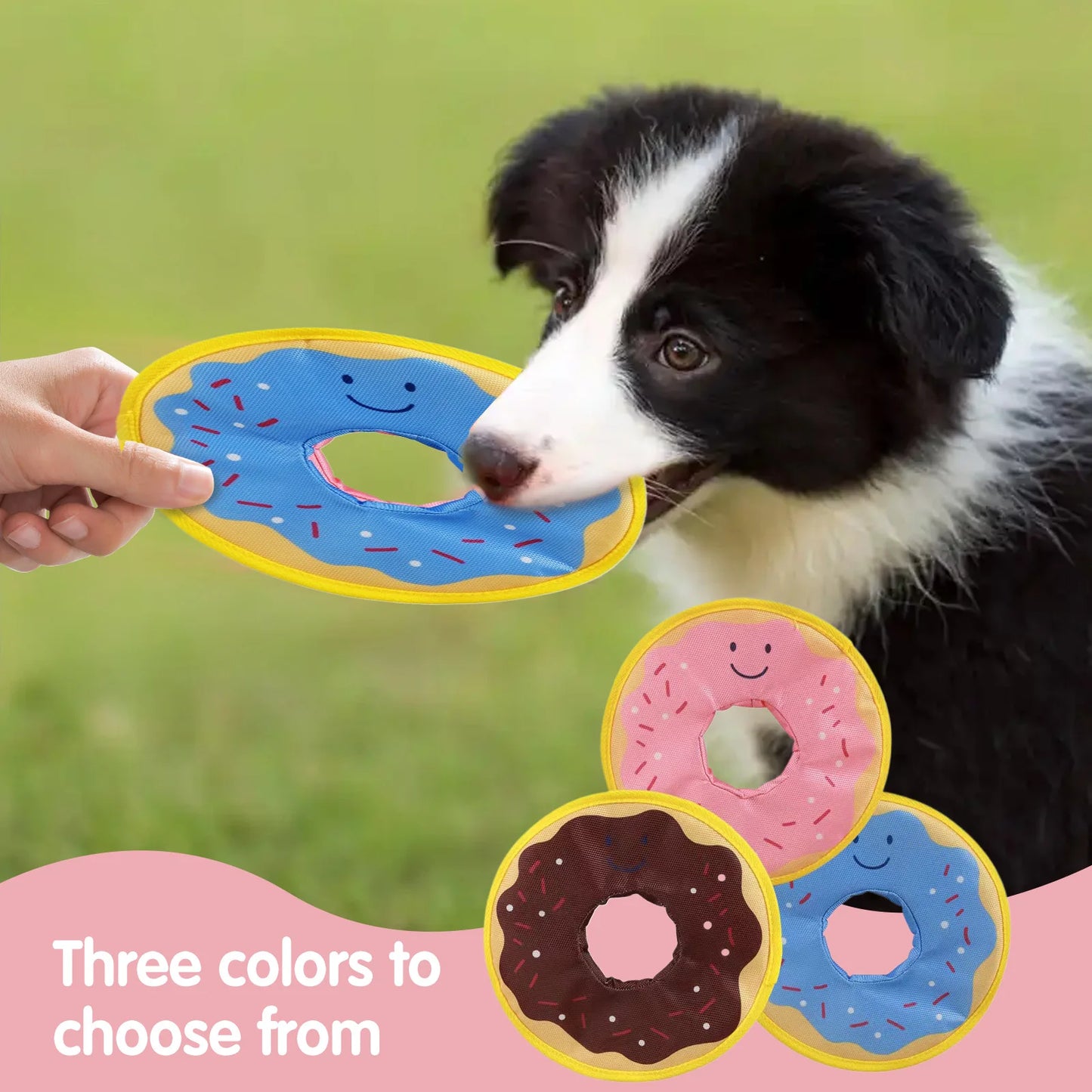 Dog donuts, noisy paper toys, outdoor interactive, squeaking sound, bite resistant, suitable for small and medium-sized dogs