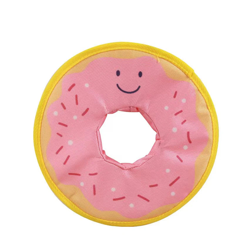 Dog donuts, noisy paper toys, outdoor interactive, squeaking sound, bite resistant, suitable for small and medium-sized dogs