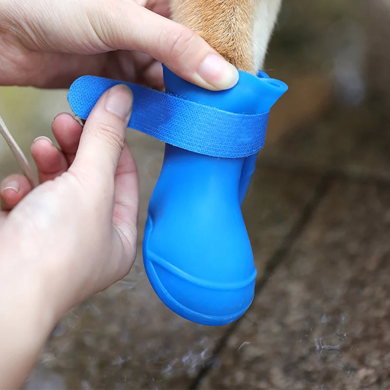 4Pcs Pet WaterProof Rainshoe Anti-slip Rubber Boot For Small Medium Large Dogs Outdoor Shoe Dog Ankle Boots Pet Accessories
