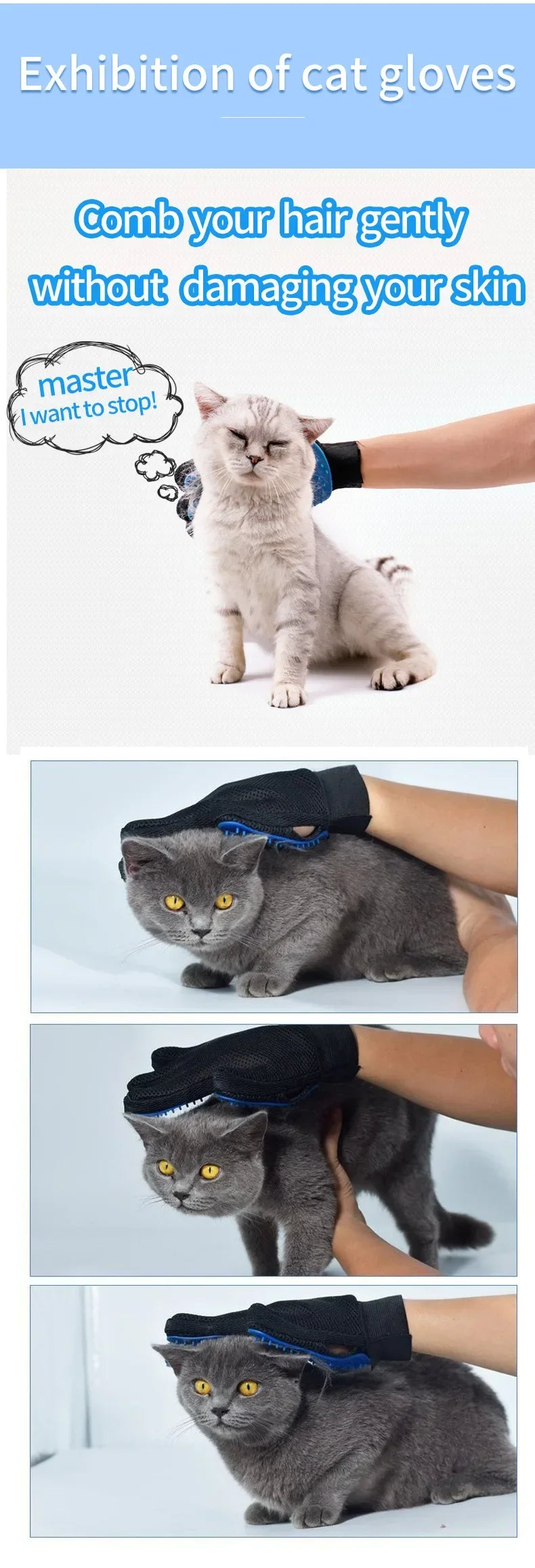 Dog Grooming Hair Pet Dog Products Cleaning Removal Beauty Bath Bathe Gloves 2pcs Comb Massage Cats Dogs Stuff Supplies Home