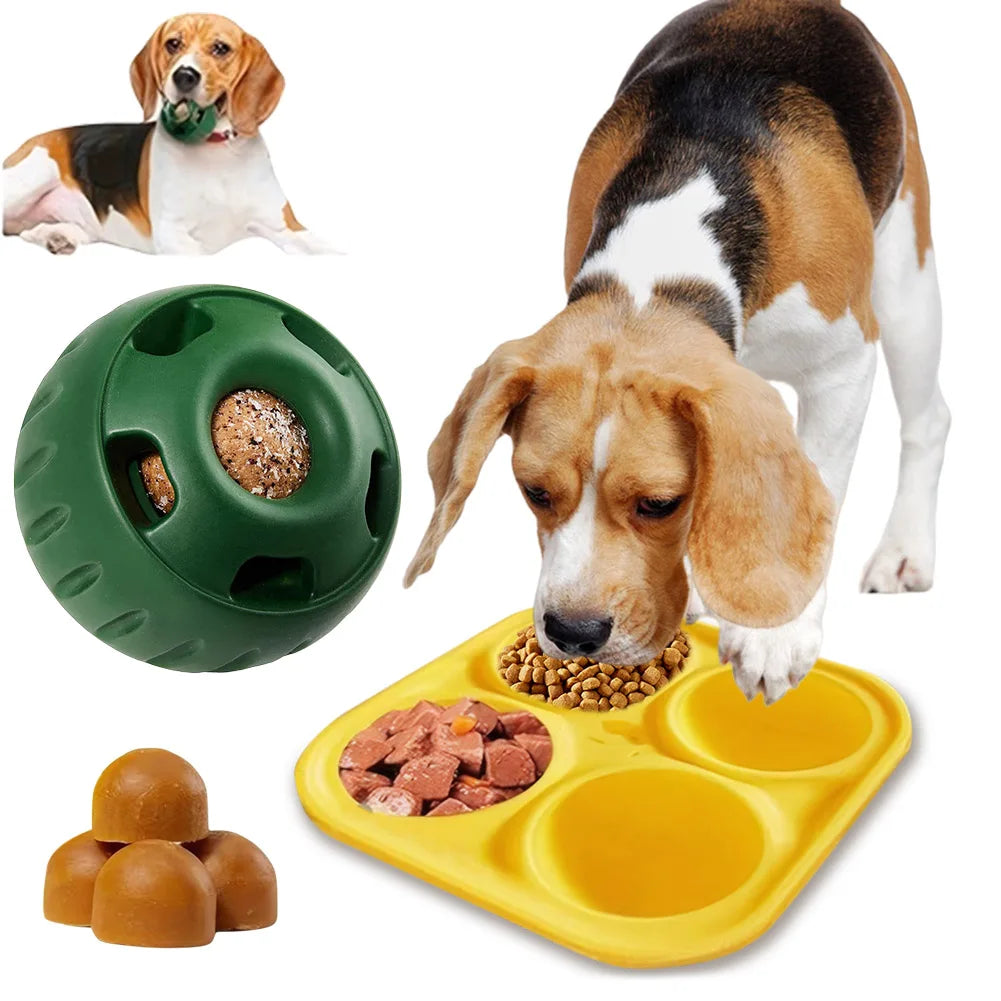 Silicone Pet Dog Toys Dog Chew Toys Refillable Dog Food Ball Dog Feeding Ball Dishwasher Interactive Rubber Balls Pet Products