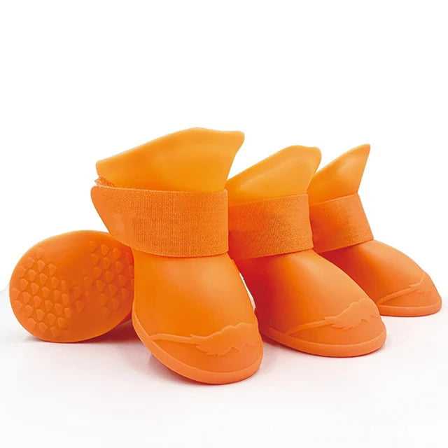 4Pcs Pet WaterProof Rainshoe Anti-slip Rubber Boot For Small Medium Large Dogs Outdoor Shoe Dog Ankle Boots Pet Accessories