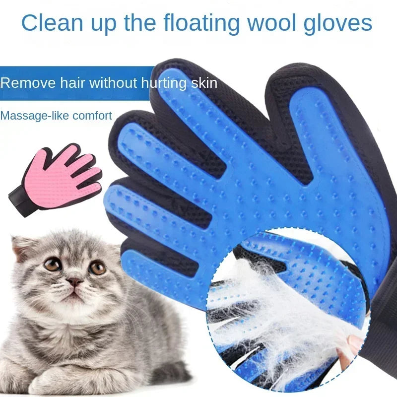 Dog Grooming Hair Pet Dog Products Cleaning Removal Beauty Bath Bathe Gloves 2pcs Comb Massage Cats Dogs Stuff Supplies Home