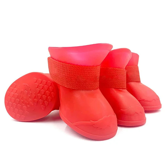 4Pcs Pet WaterProof Rainshoe Anti-slip Rubber Boot For Small Medium Large Dogs Outdoor Shoe Dog Ankle Boots Pet Accessories
