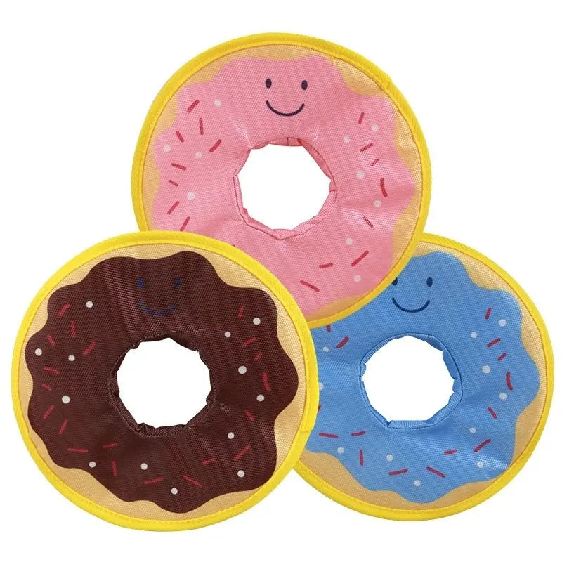 Dog donuts, noisy paper toys, outdoor interactive, squeaking sound, bite resistant, suitable for small and medium-sized dogs