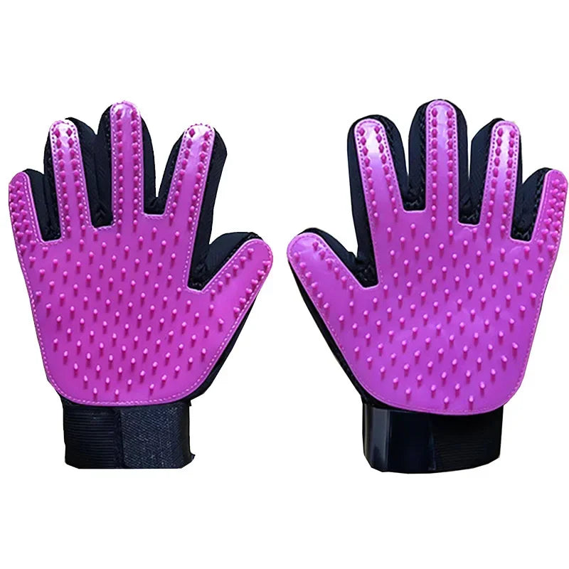 Dog Grooming Hair Pet Dog Products Cleaning Removal Beauty Bath Bathe Gloves 2pcs Comb Massage Cats Dogs Stuff Supplies Home