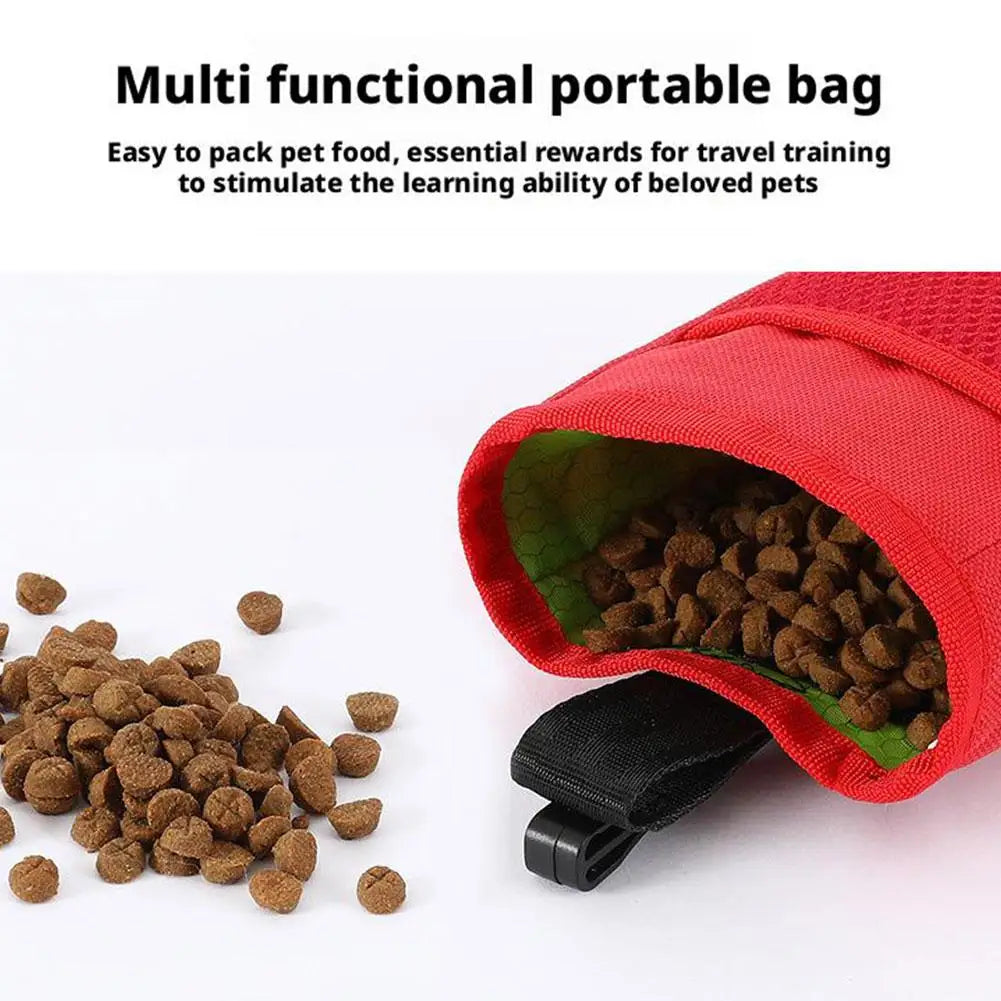 Dog Treat Bag Portable Treat Snack Bait Pet Feed Pocket Pouch Waterproof Dog Walking Fanny Pack Dog Training And Behavior Aids