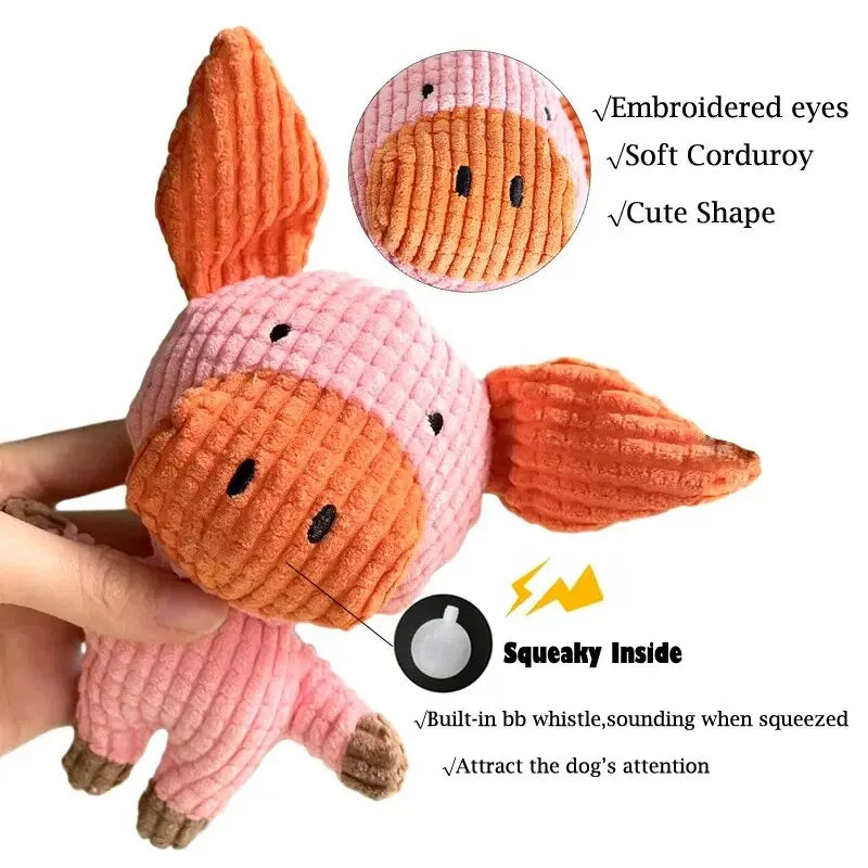 Puppy Dog Plush Squeaky Toys for Small Medium Dogs Bone Aggressive Chewers for Pet Cat Products Puppy Accessories
