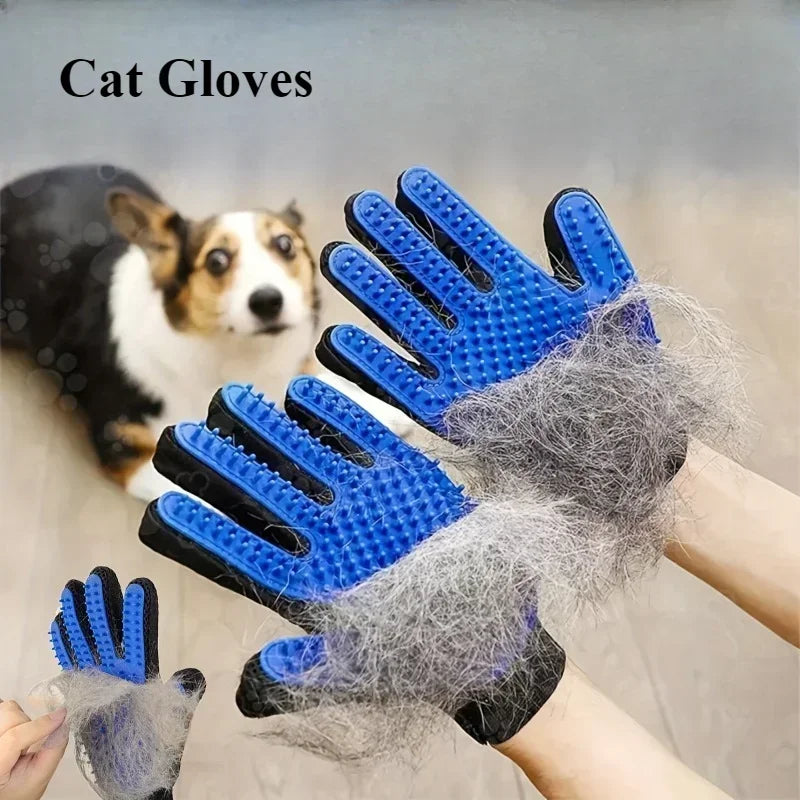 Dog Grooming Hair Pet Dog Products Cleaning Removal Beauty Bath Bathe Gloves 2pcs Comb Massage Cats Dogs Stuff Supplies Home