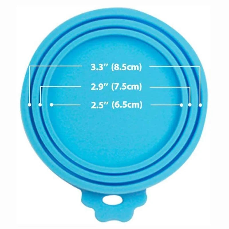 Reusable 3 In 1 Pet Food Can Silicone Cover Dogs Cats Storage Tin Cap Lid Seal Cover Pet Supplies Suitable For 8.5cm/7.5cm/6.5cm