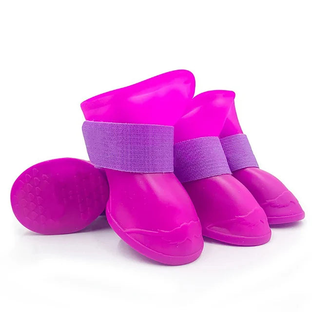 4Pcs Pet WaterProof Rainshoe Anti-slip Rubber Boot For Small Medium Large Dogs Outdoor Shoe Dog Ankle Boots Pet Accessories