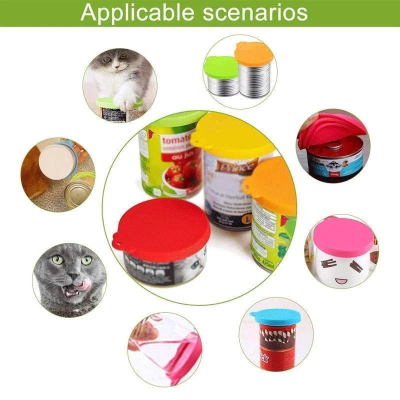 Reusable 3 In 1 Pet Food Can Silicone Cover Dogs Cats Storage Tin Cap Lid Seal Cover Pet Supplies Suitable For 8.5cm/7.5cm/6.5cm