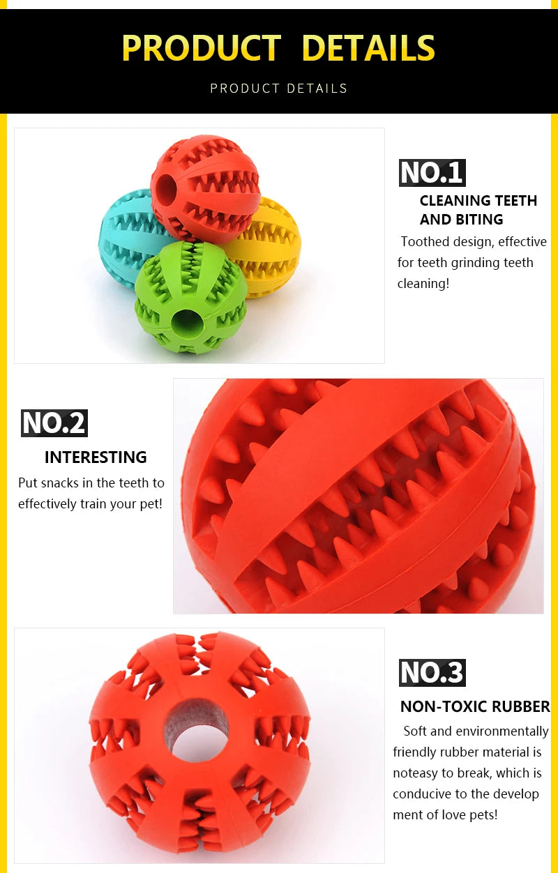 Dog Toy Interactive Rubber Dog Ball Toys for Dogs Puppy Cat Chewing Toys Funny Pet Tooth Cleaning Snack Ball Toy Pet Products